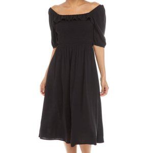 EUC Wonderly Smocked Midi Dress, Black, XL